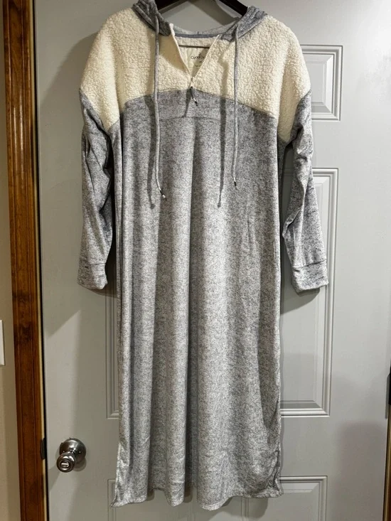 Cuddl Duds Medium Cozy Hooded Lounge Dress NWOT Ultra Soft Buttery Feel - Picture 9 of 9